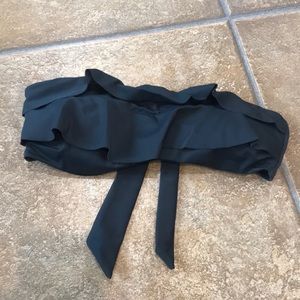 Grey ruffle bathing suit top